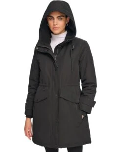 Calvin Klein Parka with Faux Sherpa Hood | Coats & Outerwear