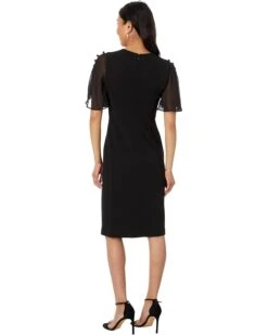 Calvin Klein Short Scuba Crepe Sheath with Chiffon Flutter Sleeve | Dresses -Closet Fave Shop 61DHVIWcDtL. AC SR736920