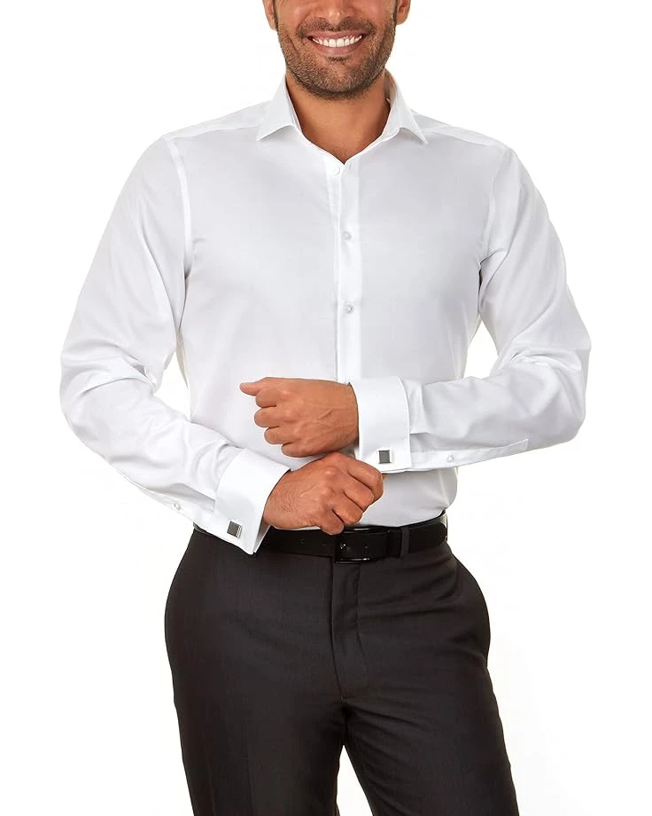 Calvin Klein Dress Shirt Slim Fit Non Iron Herringbone French Cuff | Shirts & Tops 7 Calvin Klein Dress Shirt Slim Fit Non Iron Herringbone French Cuff | Shirts & Tops - Image 5