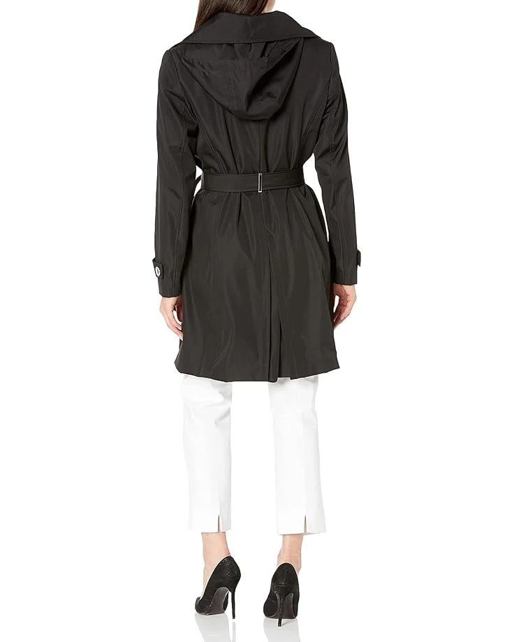 Calvin Klein Single Breasted Belted Rain Jacket with Removable Hood | Coats & Outerwear 4 Calvin Klein Single Breasted Belted Rain Jacket with Removable Hood | Coats & Outerwear - Image 2