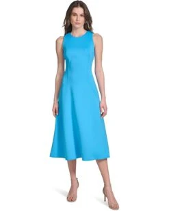 Calvin Klein Sleeveless Scuba Fit And Flare Dress | Dresses