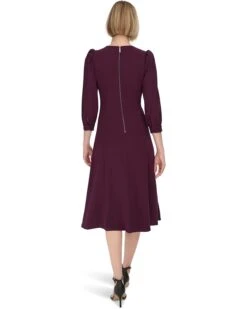 Calvin Klein Scuba Crepe 3/4 Sleeve Puff Sleeve Midi | Dresses -Closet Fave Shop 61Lf PreAuL. AC SR736920