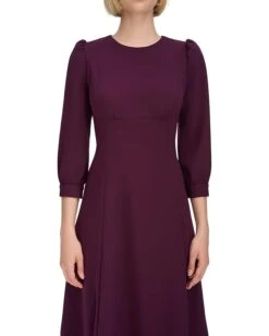 Calvin Klein Scuba Crepe 3/4 Sleeve Puff Sleeve Midi | Dresses -Closet Fave Shop 61ir0jzOrL. AC SR736920