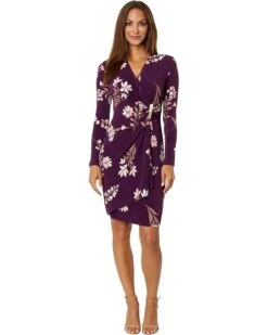 Calvin Klein Matte Jersey V-Neck Dress with Gold V-Bar and Side Ruching | Dresses -Closet Fave Shop 61nhEc4S16L. AC SR736920