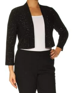 Calvin Klein Three-Quarter-Sleeve Shimmer Shrug | Coats & Outerwear