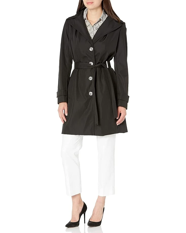 Calvin Klein Single Breasted Belted Rain Jacket with Removable Hood | Coats & Outerwear 3 Calvin Klein Single Breasted Belted Rain Jacket with Removable Hood | Coats & Outerwear