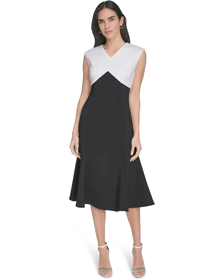 Calvin Klein Scuba Color Block A-Line | Dresses 3 Calvin Klein Scuba Color Block A-Line | Dresses
