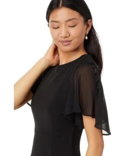 Calvin Klein Short Scuba Crepe Sheath with Chiffon Flutter Sleeve | Dresses -Closet Fave Shop 710XYLmBUYL. AC SR736920