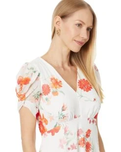 Calvin Klein Short Chiffon Dress with Puff Sleeve | Dresses -Closet Fave Shop 710mUe6W8vL. AC SR736920