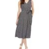 Calvin Klein Sleeveless V Neck Midi Dress with Self Sash Waist | Dresses -Closet Fave Shop 7121mxUIIvS. AC SR736920