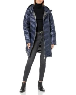 Calvin Klein Hooded Chevron Packable Down Jacket (Standard and Plus) | Coats & Outerwear