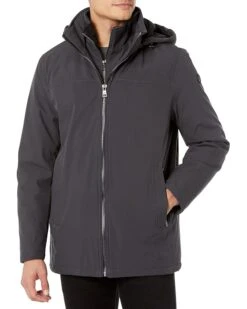 Calvin Klein Hooded Rip Stop Water and Wind Resistant Jacket with Fleece Bib | Coats & Outerwear -Closet Fave Shop 71NRqxPofaL. AC SR736920
