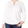 Calvin Klein Plus-Size Non-Iron Knit Combo Shirt | Shirts & Tops