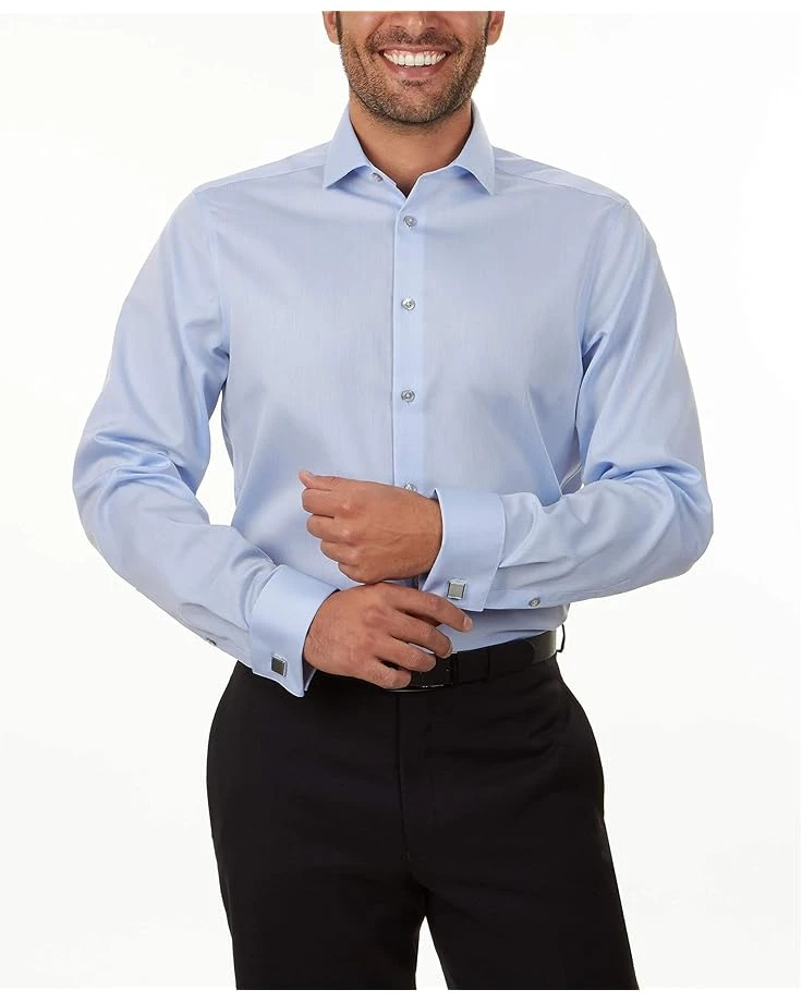 Calvin Klein Dress Shirt Slim Fit Non Iron Herringbone French Cuff | Shirts & Tops 4 Calvin Klein Dress Shirt Slim Fit Non Iron Herringbone French Cuff | Shirts & Tops - Image 2
