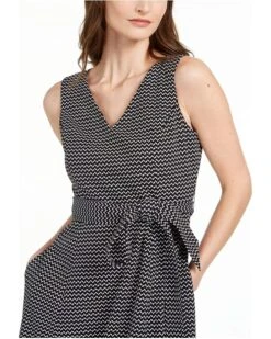 Calvin Klein Sleeveless V Neck Midi Dress with Self Sash Waist | Dresses -Closet Fave Shop 814LCyrmY4S. AC SR736920