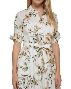 Calvin Klein Cotton Shirt Dress with Short Sleeve Tie Detail | Dresses -Closet Fave Shop 81H7pdKe8mL. AC SR736920