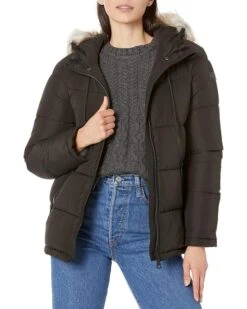 Calvin Klein Short Faux Fur Trimmed Puffer | Coats & Outerwear