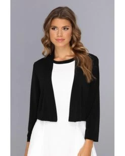 Calvin Klein 3/4 Sleeve Open Front Shrug | Sweaters