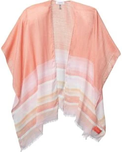 Womens Calvin Klein Border Stripe 100% Rayon Lightweight Shawl | Scarves