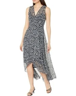 Calvin Klein Chiffon Print V-Neck Maxi Dress | Dresses