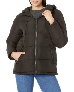 Calvin Klein Short Faux Fur Trimmed Puffer | Coats & Outerwear -Closet Fave Shop 81ru2I3YvL. AC SR736920